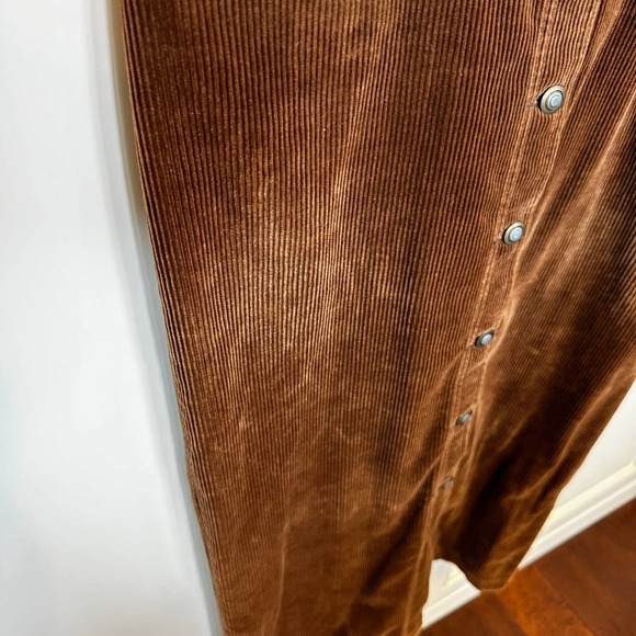 Carole Little Women’s Brown 90’s Y2K Corduroy Cotton Midi Skirt Academia Vintage - Picture 6 of 7